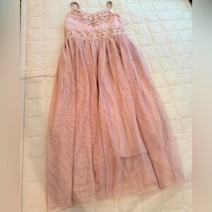 Zunie Blush Pink Lace Formal Dress sz8
